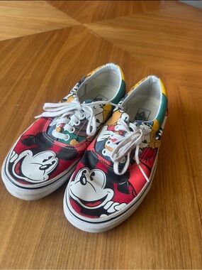 Disney X Vans: Mickey Mouse Red Multicolor Lace-Up Sneakers